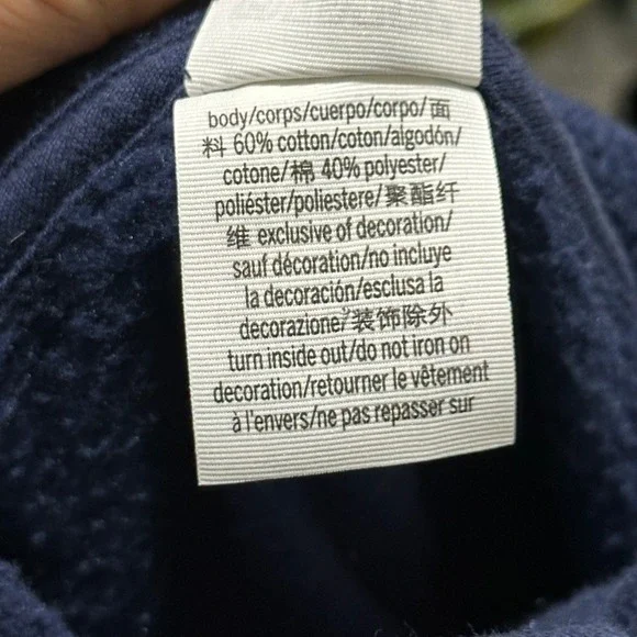 Pink Victoria's Secret Navy Blue Zip Up Hoodie Laurel Wreath Logo XL - Has Flaw - Picture 7 of 7